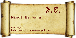 Windt Barbara névjegykártya